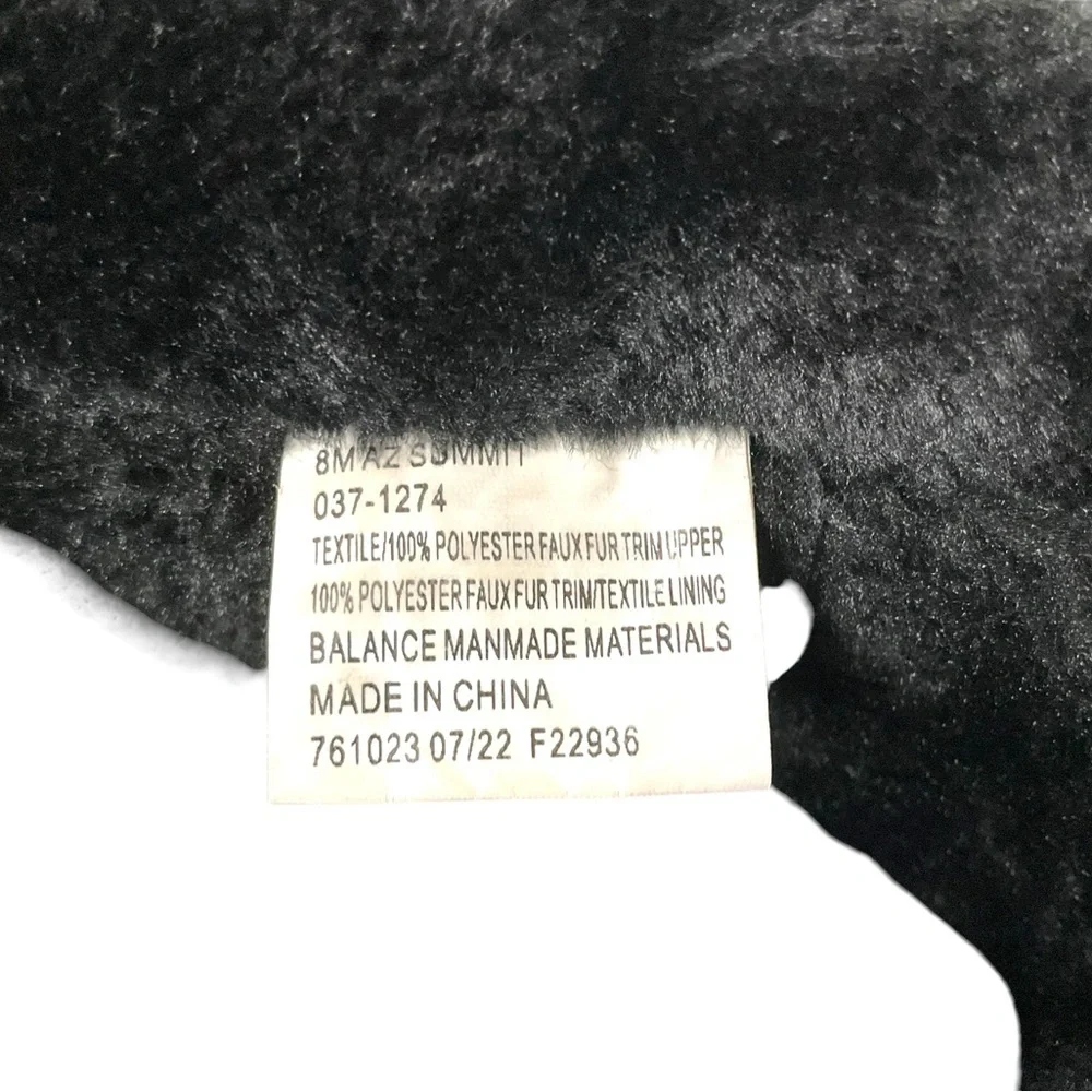 Black Bootie Faux Suede Fur Lined SZ 8 Women‎ Rubber Sole Winter Snow Slip On